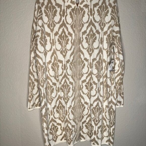 Women's Damask‎ Knit Cardigan, Ecru/Gold, by Chico's - Picture 2 of 8